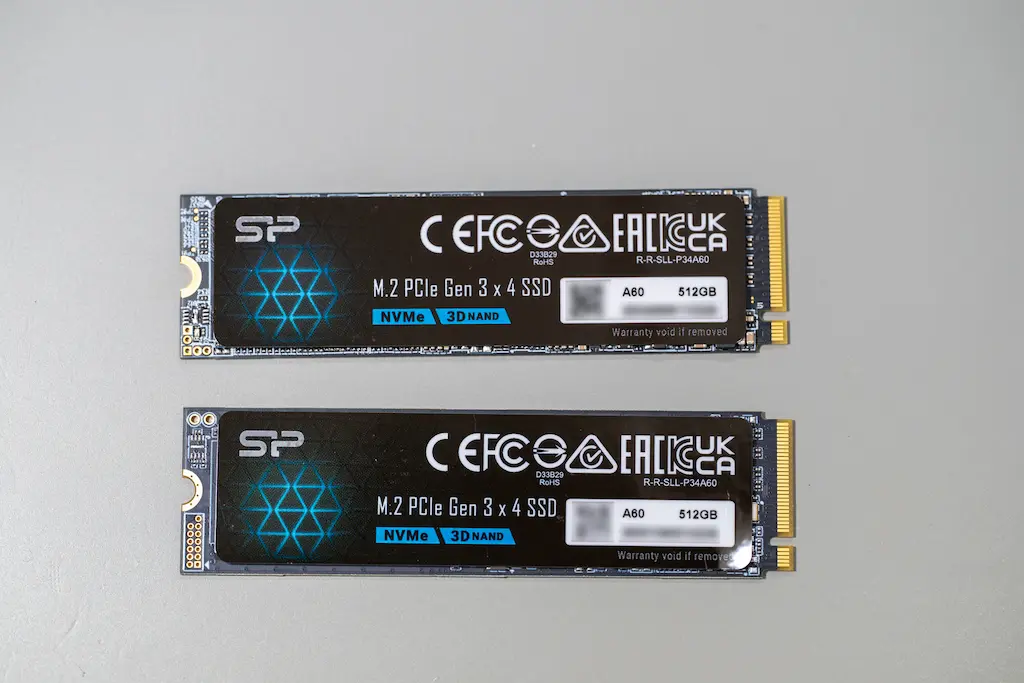 QNAP TS-464 M.2 SSD増設｜Silicon Power P34A60 512GBを2枚用意